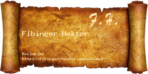 Fibinger Hektor névjegykártya
